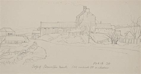 Original Arthur Heslop Drawing For Sale Top Of Brunton Bank