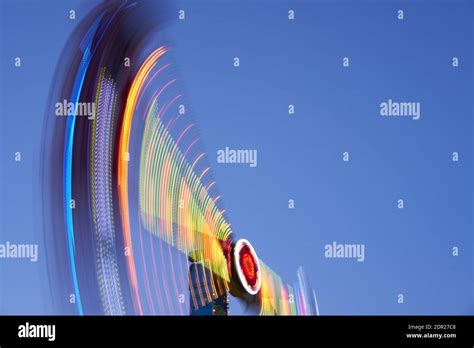 Amusement Park Blurred Effect Abstract Illuminated Background Spinning