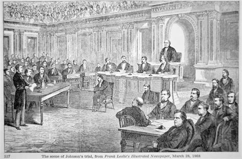 The Impeachment Of President Johnson In 1868 Illustration From Frank