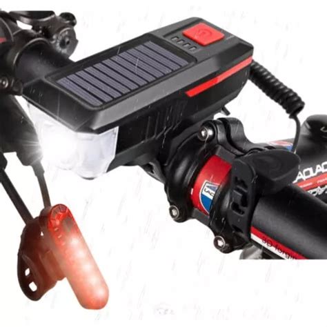 Luz Bicicleta Solar Usb Recargable Delantera Y Traser Meses Sin Inter S