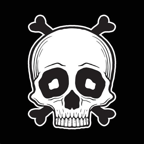 skull art illustration hand drawn black and white 46906989 Vector Art ...