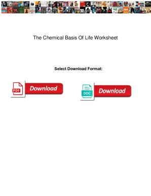 Fillable Online The Chemical Basis Of Life Worksheet. The Chemical ...