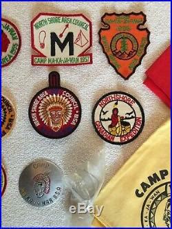 Vintage 1950s 60s OA BSA Patches Neckerchiefs Slide Camp MA KA JA