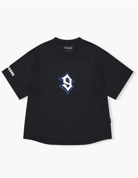 yeseyesee Y E S Mesh Football Tee Black 하이츠스토어