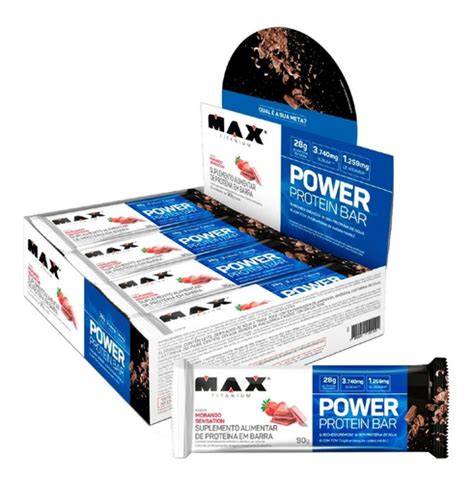 Suplemento em barra Max Titanium Power Protein Bar proteína sabor