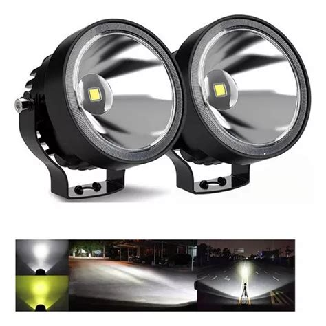 Par Luzes Auxiliares Redondas Led Nevoeiro Jeep Wrangler Jk