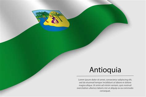 Wave flag of Antioquia is a region of Colombia 21830427 Vector Art at ...