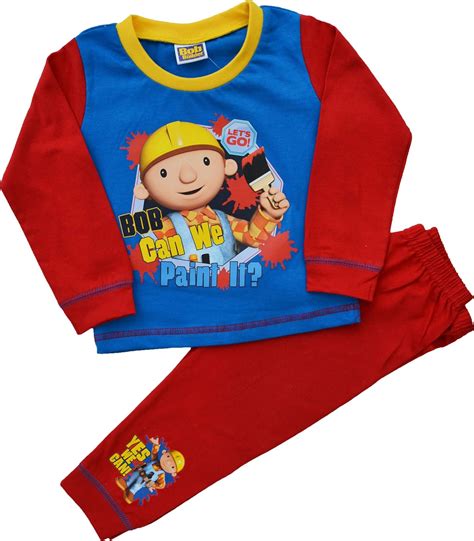 Bob The Builder Boys Pyjamas Size 3 4 Years Red Uk Clothing