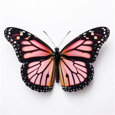 Premium Photo A Pink And Black Butterfly Is Captured In An Isolated