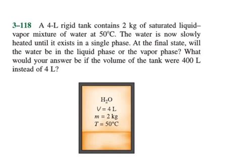 Solved A L Rigid Tank Contains Kg Of Saturated Chegg