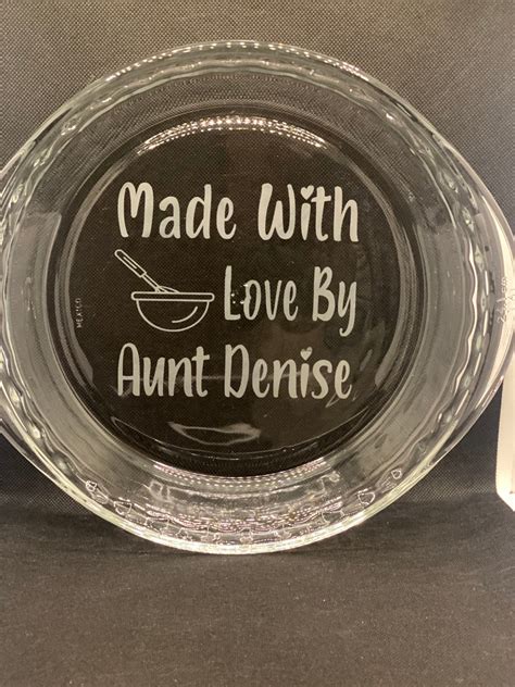 Personalized Glass Pie Panplate Etsy