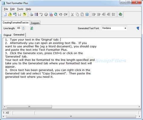 Text Formatter Plus screenshot and download at SnapFiles.com