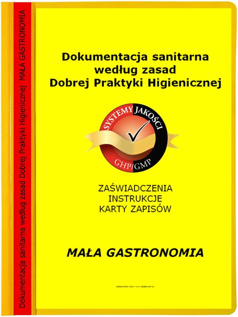 Dokumentacja sanitarna GMP GHP SANEPID Mała Gastronomia skoroszyt A4