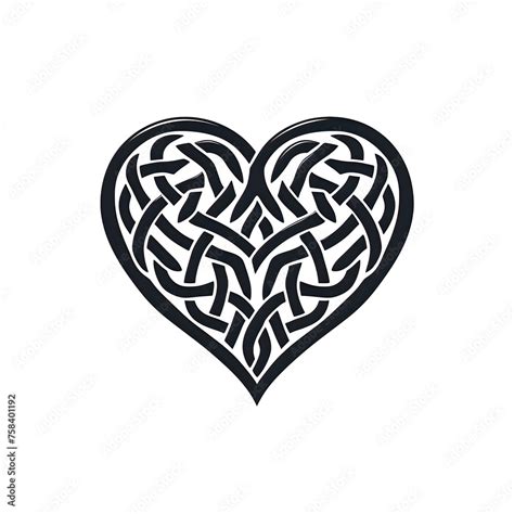 Celtic Knot Heart On Black Background An Elegant Celtic Knot Heart Design Isolated On A Black