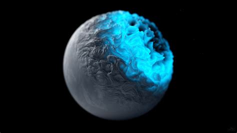 CGI Digital Art Sphere Render Cyan Black Background HD Wallpaper