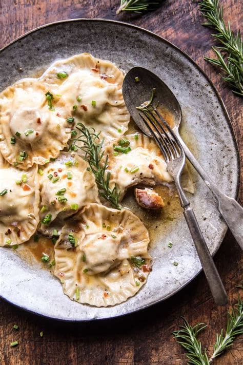 Seared Scallop Ravioli With Lemon Rosemary Butter Sauce Half Baked Harvest