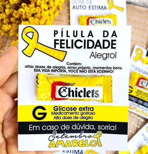 Card Chiclete Lembrancinha Setembro Amarelo Elo