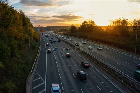 Evening Traffic on British Motorway M25 Editorial Photo - Image of ...