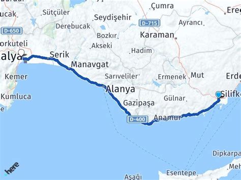 Mersin Silifke Kepez Antalya Arası Kaç Km Yol Tarifi