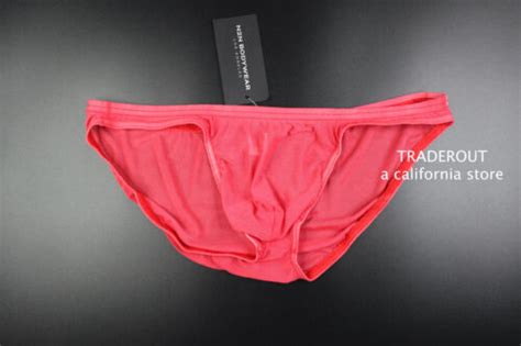 N2N Bodywear Men Coral RED Sheer Mesh Bikini Underwear Size S L EBay