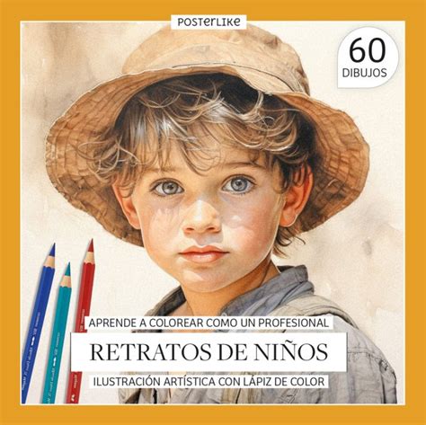 Aprende a colorear como un profesional Retratos de niños Ilustración