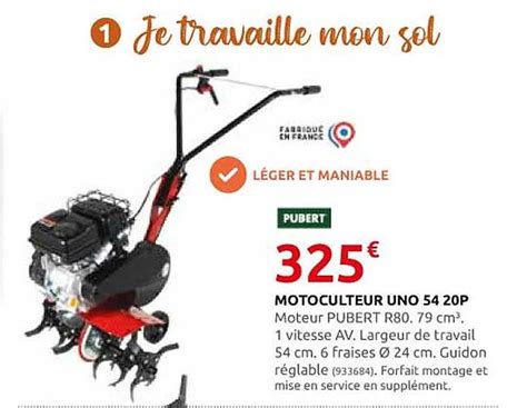 Promo Motoculteur Uno P Pubert Chez Rural Master Icatalogue Fr