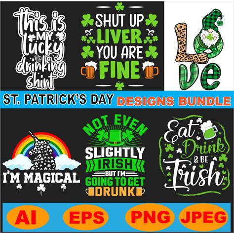 6 Stpatricks Day T Shirt Design Bundle Masterbundles