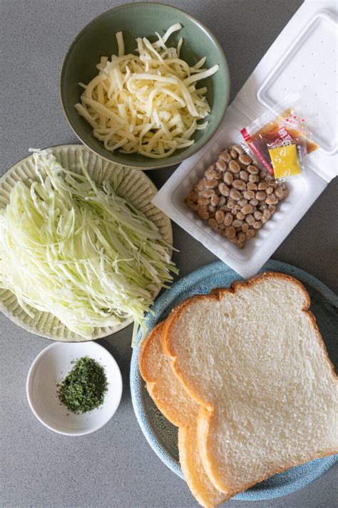 Natto Toast with Cheese and Cabbage - Onolicious Hawaiʻi