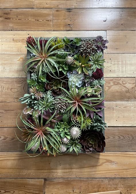 Faux Succulent Wall Art Succulent Wall Decor Faux Succulent Etsy Uk