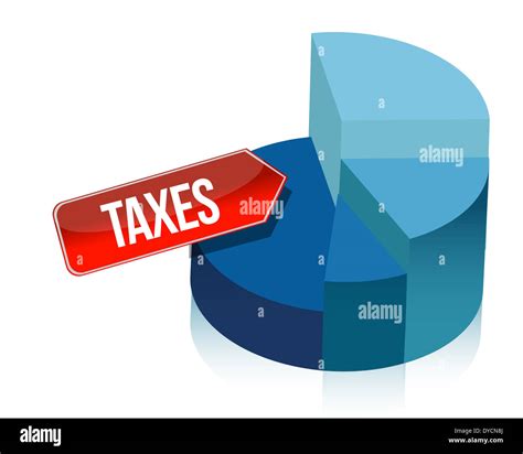 Taxes Pie Chart Illustration Design Over White Background Stock Photo