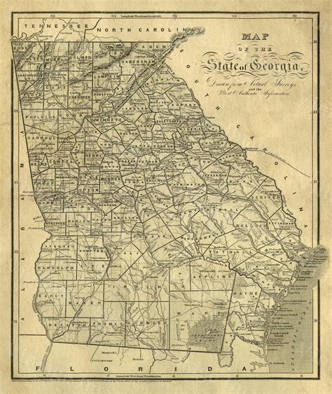 Georgia Map Antique Map Of Georgia Antique Restoration Hardware Style