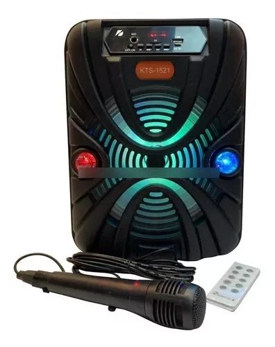 Parlante Portatil Kts 1521 Bluetooth Fm Sd Usb Aux Karaoke En Venta En