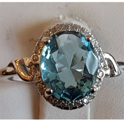 Jewelry Genuine 53ct Blue Topaz Ring Size 8 Poshmark