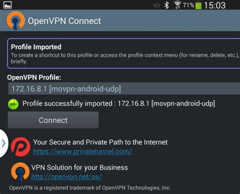 Using The Openvpn Connect App For Android Mastering Openvpn Book