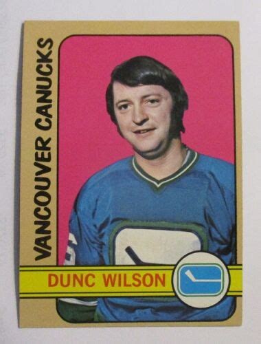 DUNC WILSON Vancouver CANUCKS 1972 73 TOPPS HOCKEY CARD 91 EBay