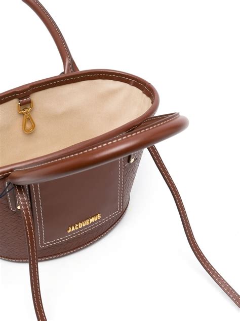 Jacquemus Le Petit Panier Soli Cuir Leather Tote Bag In Brown Modesens