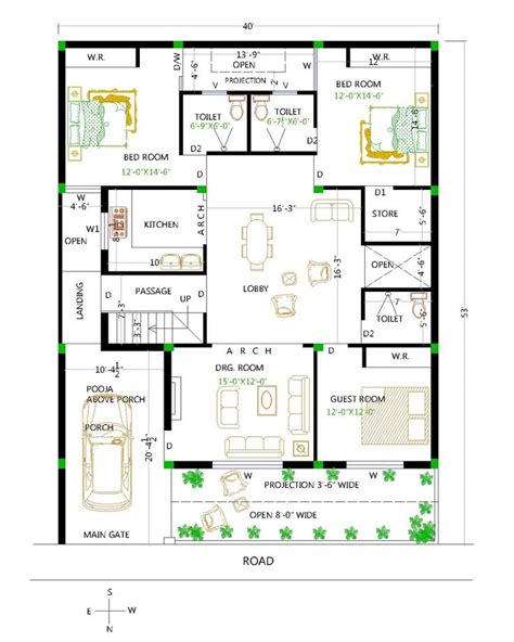 40×50 Modern House Plan Free House Plans Affordable House Plans ...