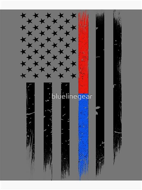 Thin Red Blue Line Flag First Responders T Canvas Print By