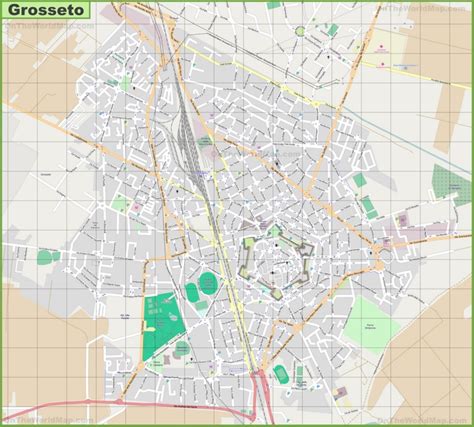 Large detailed map of Grosseto