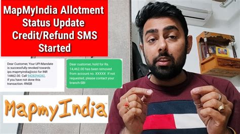 MapMyIndia IPO Allotment Status Update Credit Refund SMS Started