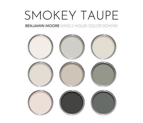 Smokey Taupe Benjamin Moore Paint Palette Soft Neutral Paint Colors For