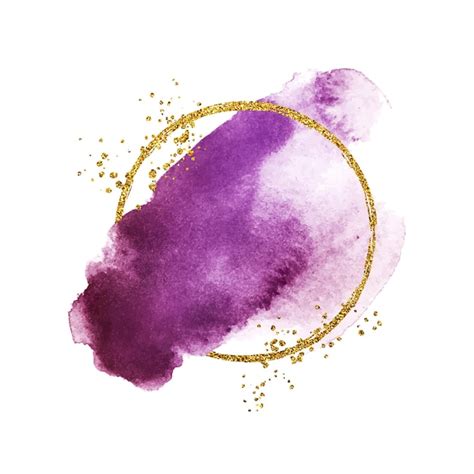 Premium Vector Abstract Purple Watercolor Brush Stroke With Golden