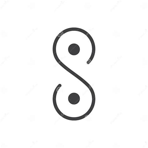 Puntos De Infinito Simple Letra S Símbolo De Línea Logo Vector