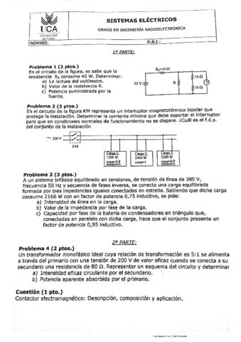 Examen 1 Sistemas Electricos Pdf