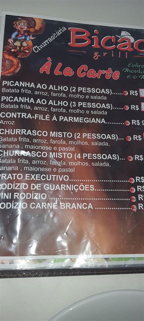 Menu Em Churrascaria Bic O Itagua