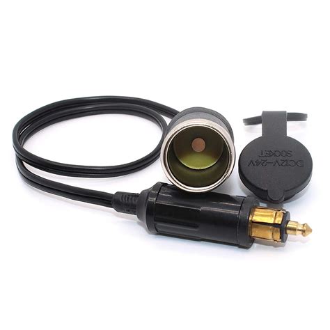 Extended Powerlet Hella Din Male Plug To Standard Cigarette Lighter