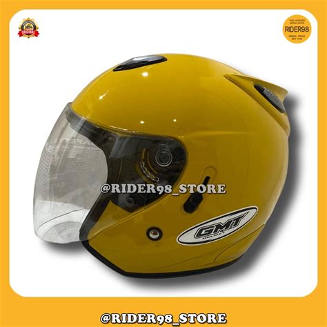 Jual Helmets Sepeda Motor Half Face Gmt Double Visor Solid Polos