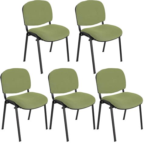 Lot De Chaises Visiteur Moby Base Vert Olive Et Pi Tement Noir