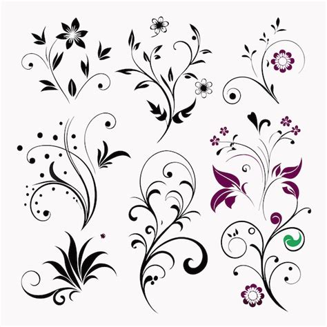 Vector varios diseños florales de diferentes colores 27 Vector Premium