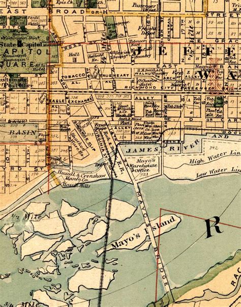 Old Map Of Richmond Virginia 1876 Vintage Map Wall Map Print Old Map